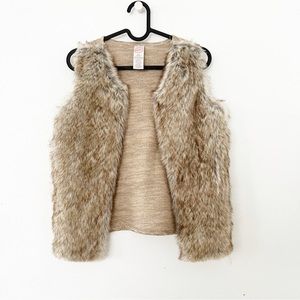 Wonder Nation Faux Fur Vest- Girls Size-L(10/12)